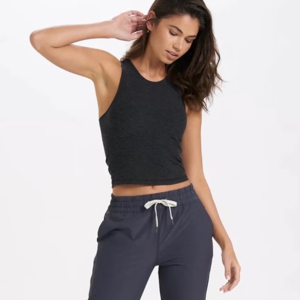 Vuori Elevation Plyo Tank Top Women’s Small Blue Padded Shelf Bra Cropped